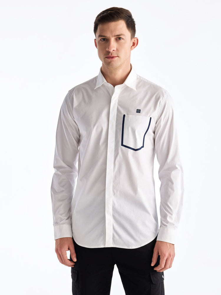 White Solid Urban Shirt