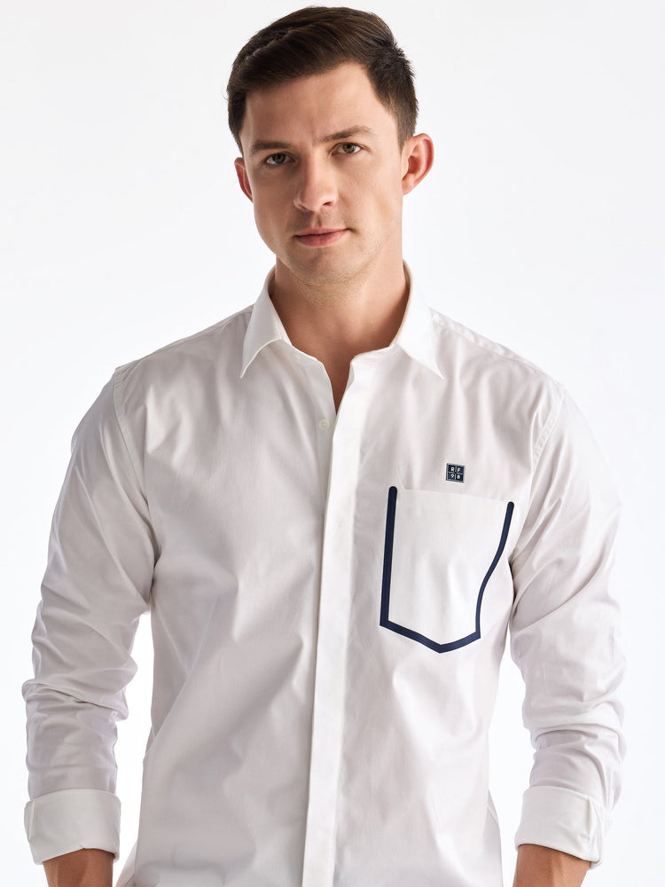 White Solid Urban Shirt