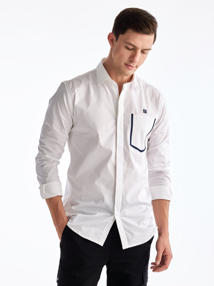 White Solid Urban Shirt