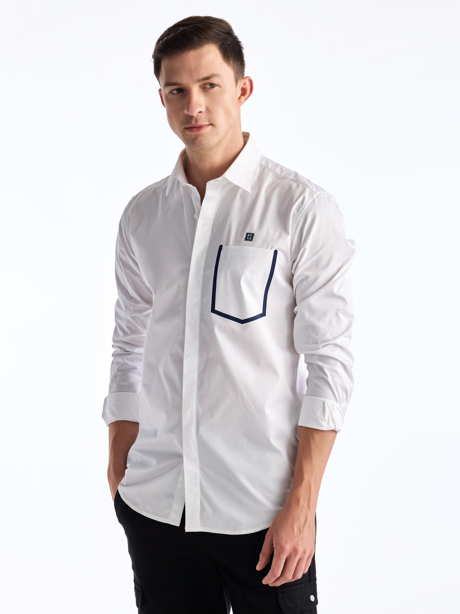 White Solid Urban Shirt