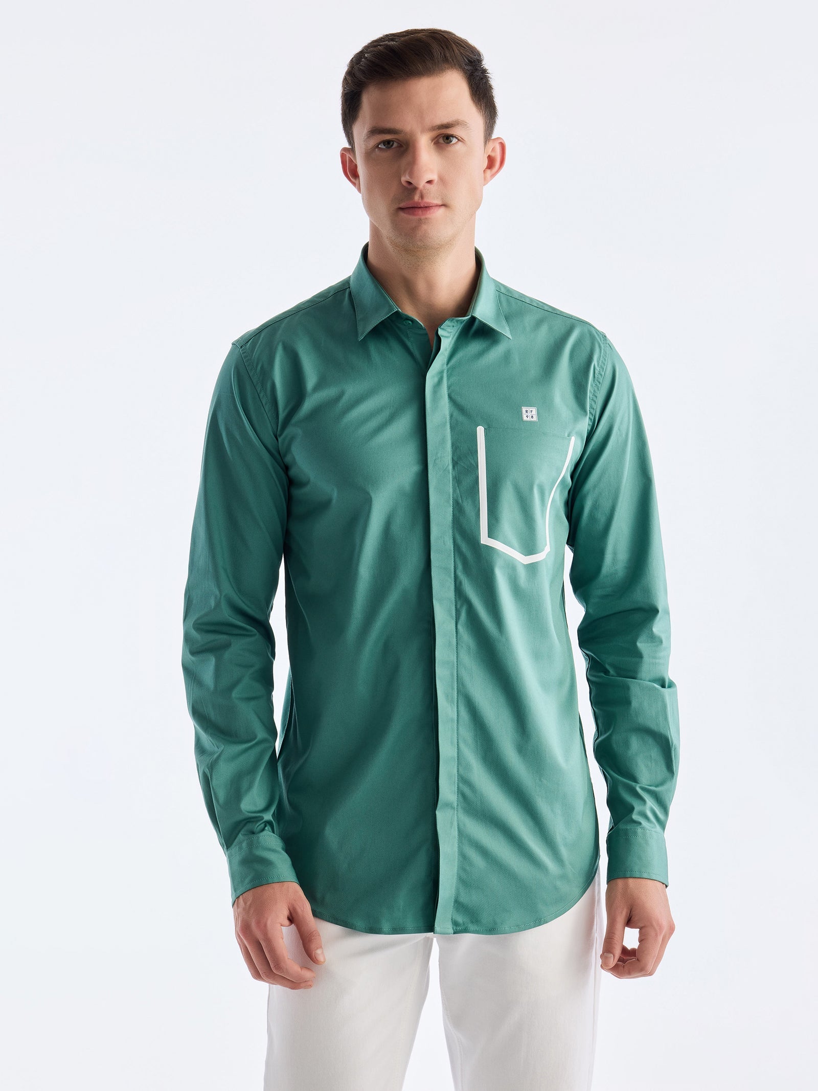 Green Solid Urban Shirt