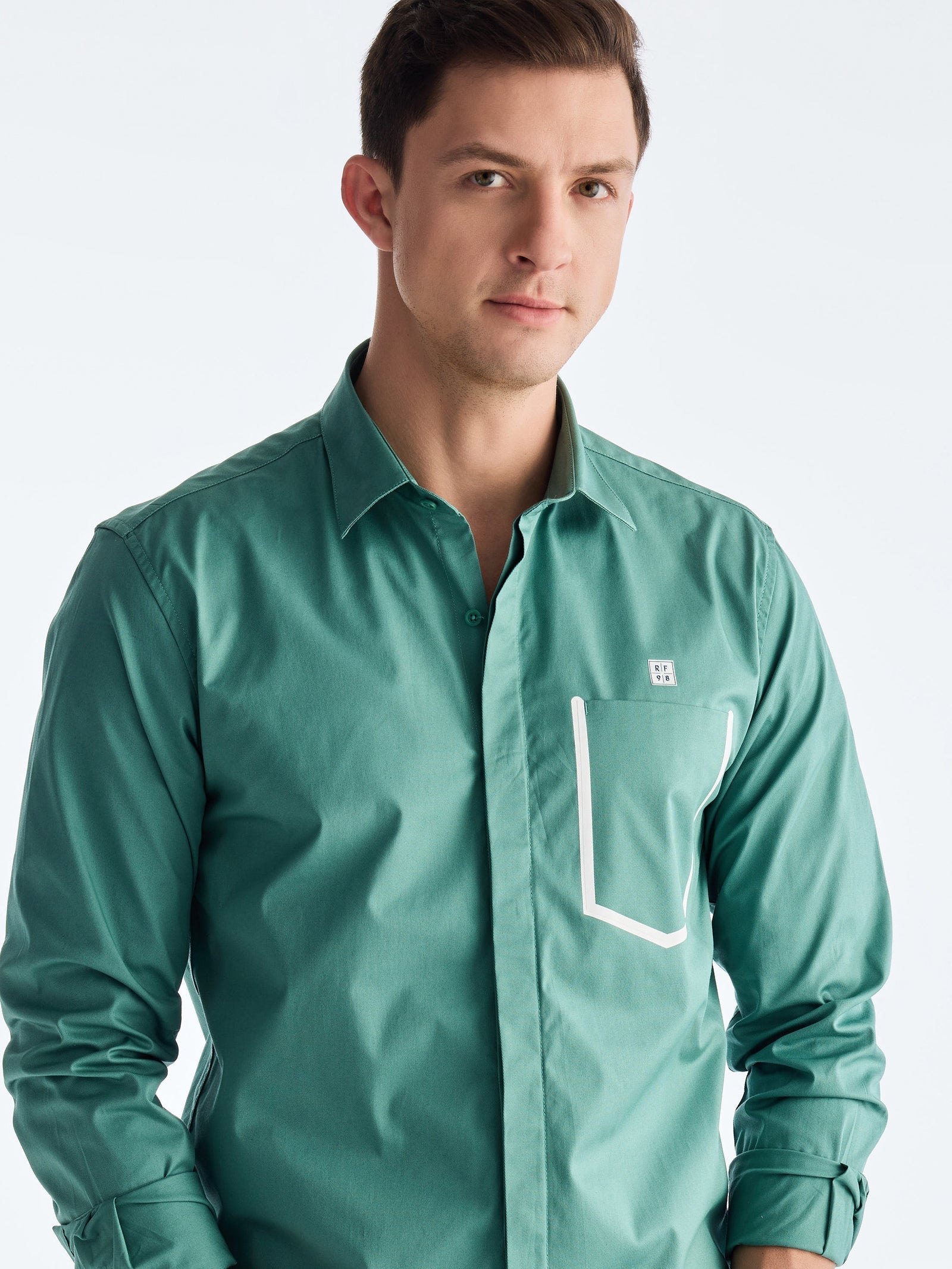 Green Solid Urban Shirt