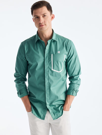 Green Solid Urban Shirt