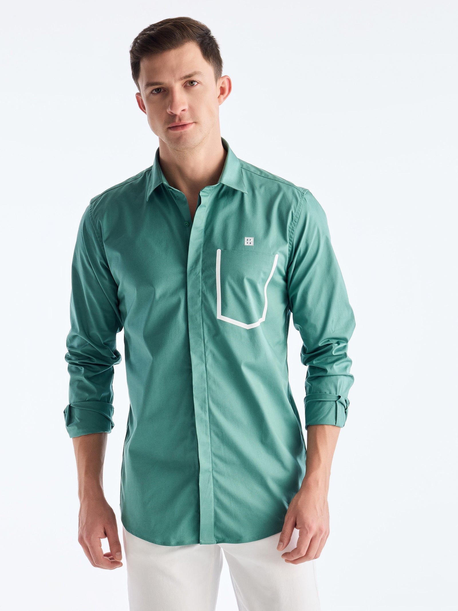 Green Solid Urban Shirt