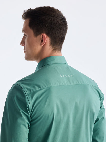 Green Solid Urban Shirt