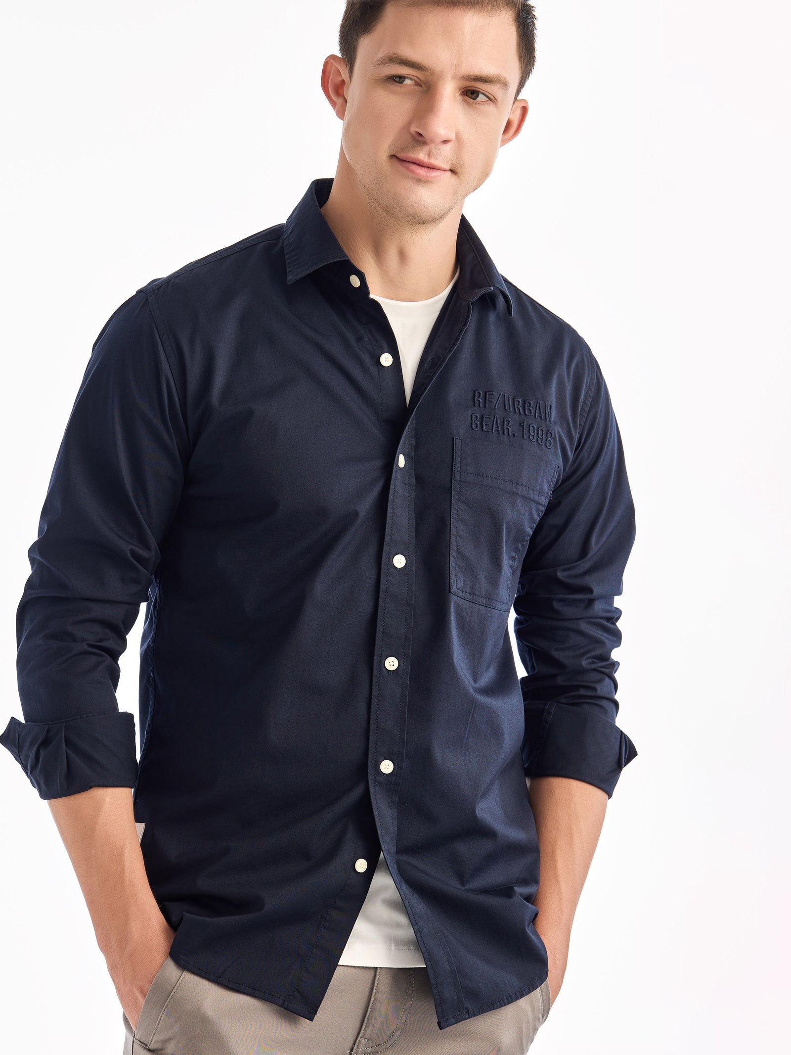 Navy Solid Urban Shirt