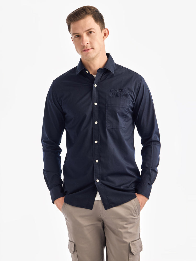 Navy Solid Urban Shirt