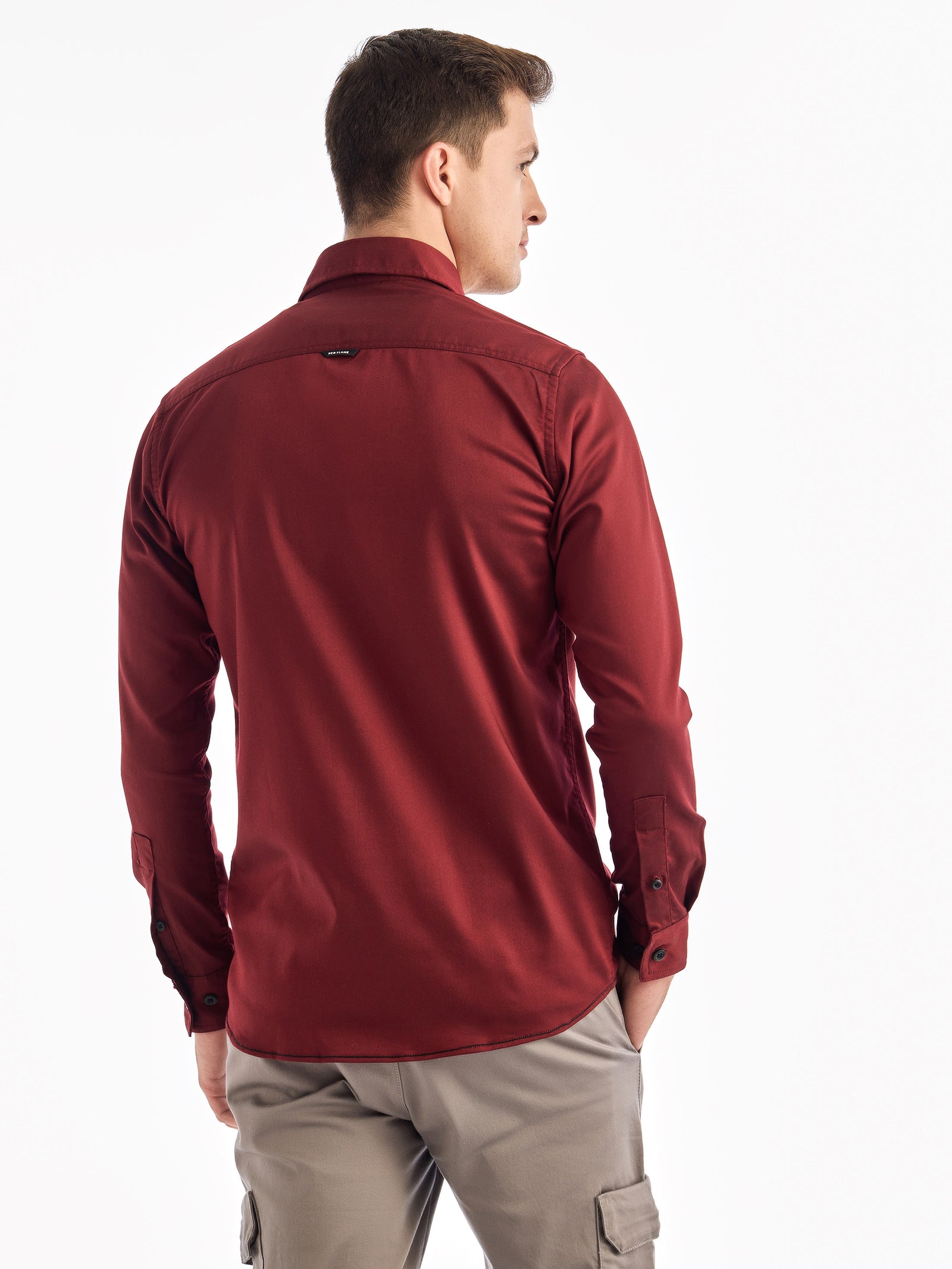 Maroon Solid Urban Shirt