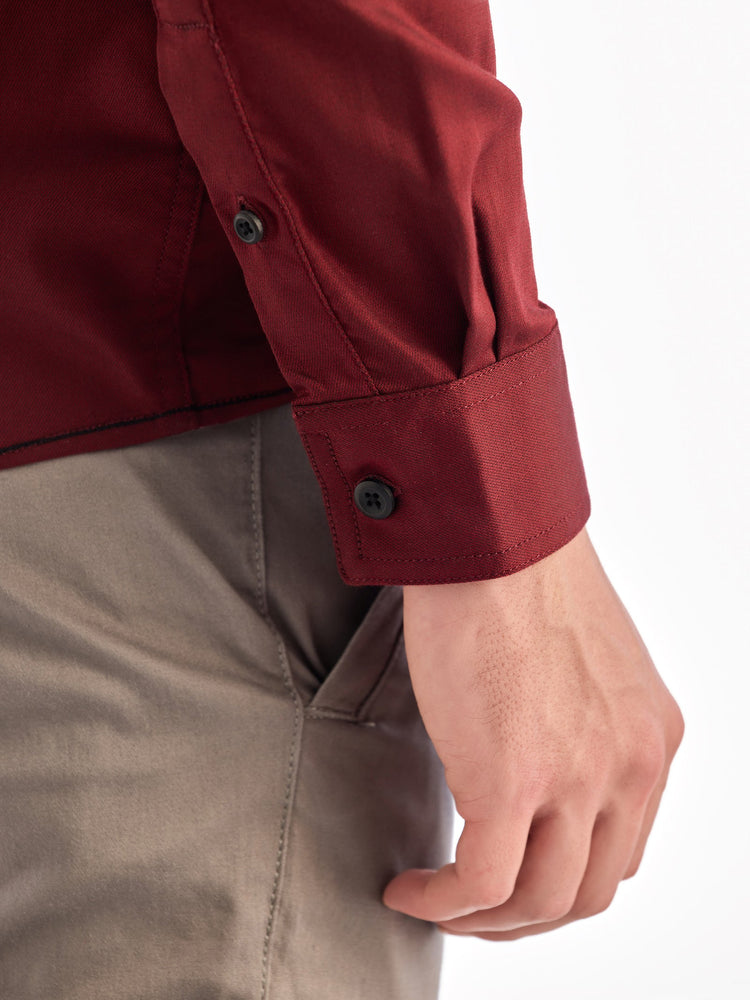 Maroon Solid Urban Shirt