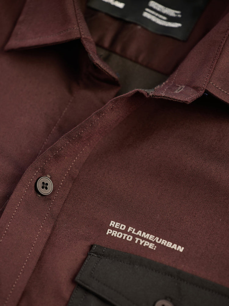 Maroon Solid Urban Shirt