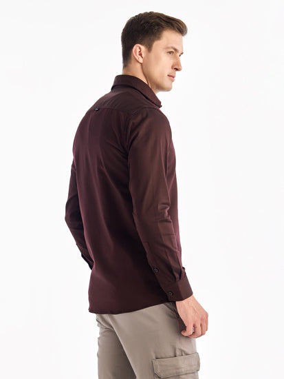 Maroon Solid Urban Shirt