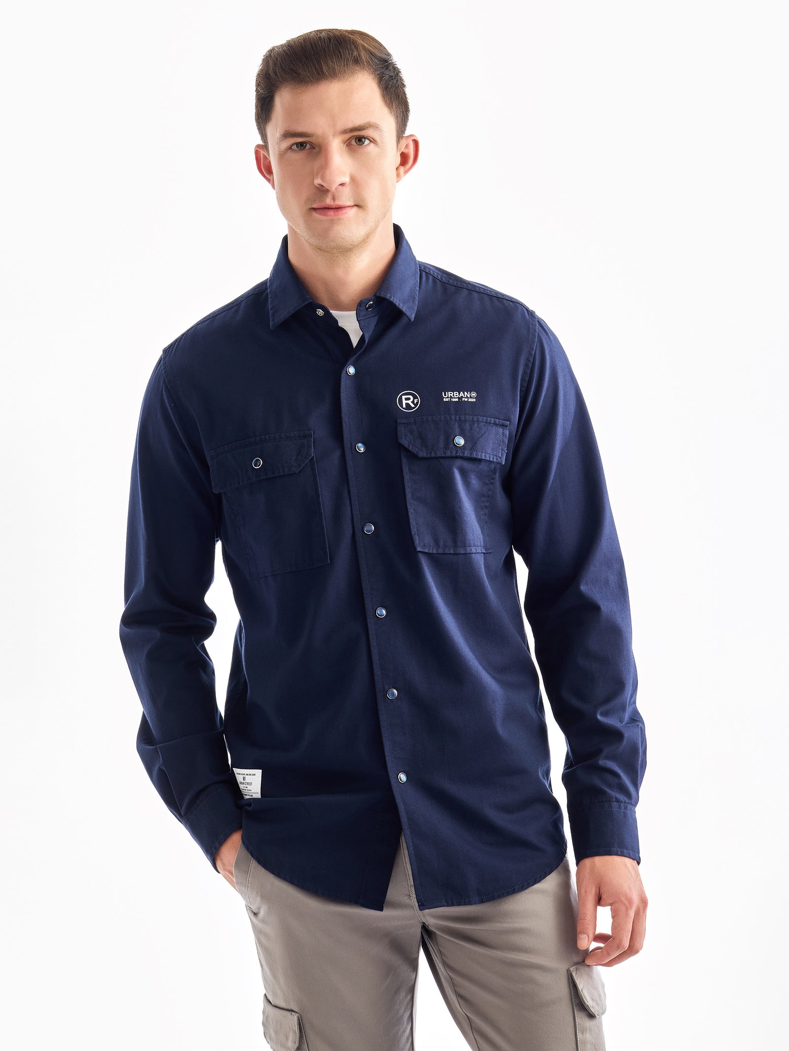 Navy Solid Urban Shirt