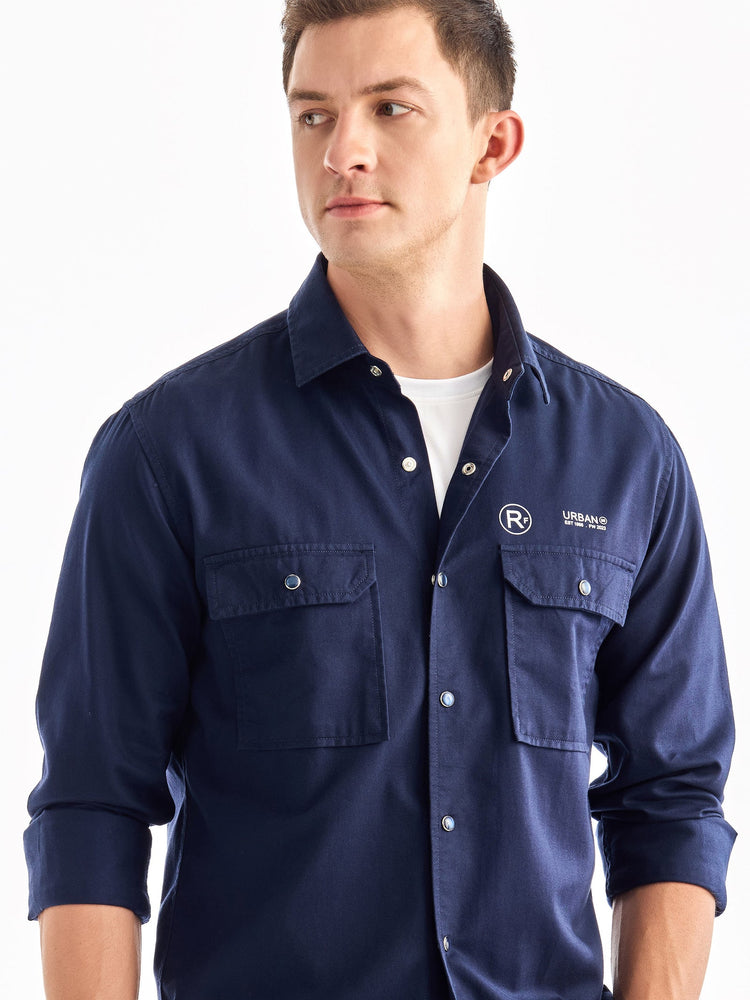 Navy Solid Urban Shirt