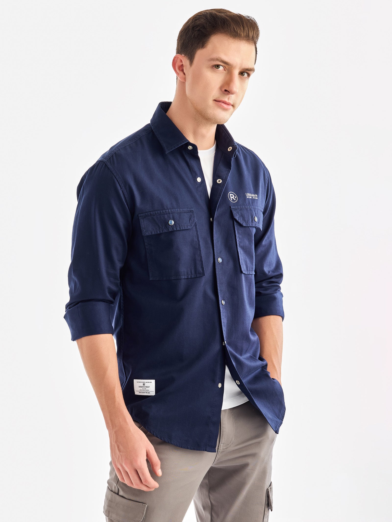 Navy Solid Urban Shirt