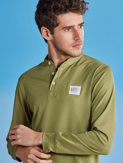 Green Henley Sweatshirt