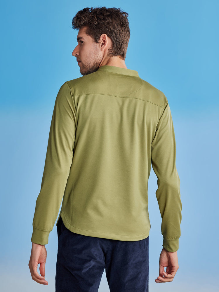 Green Henley Sweatshirt