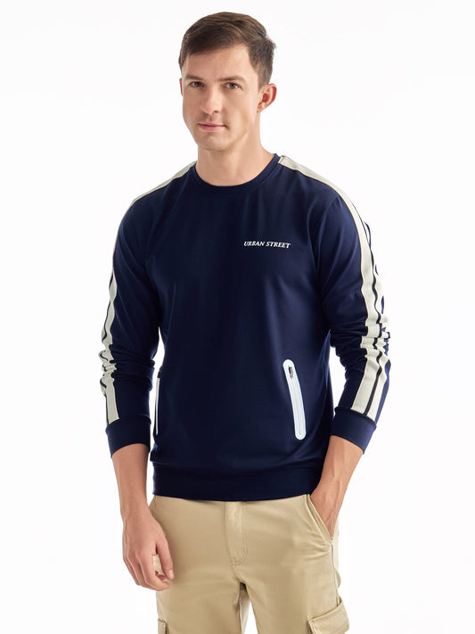 Navy Printed Sweatshirt