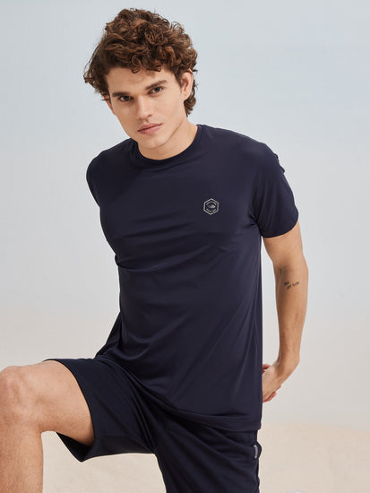 Navy Solid Stretch T-Shirt