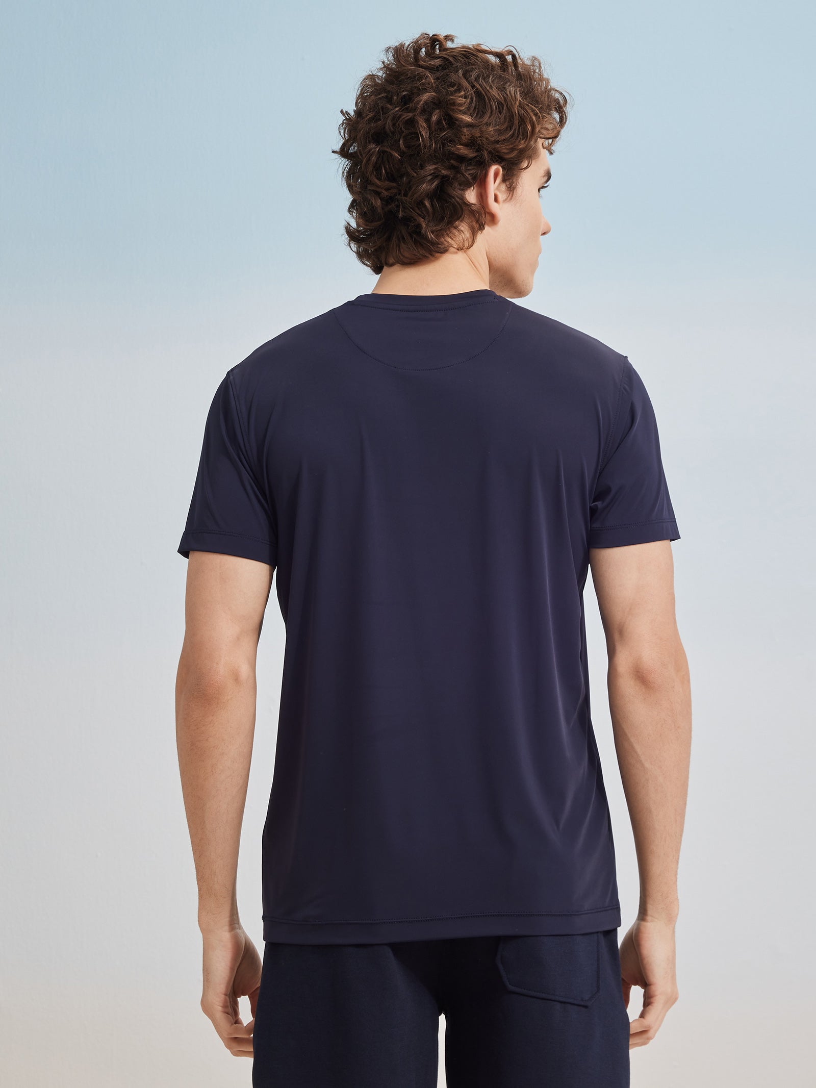 Navy Solid Stretch T-Shirt