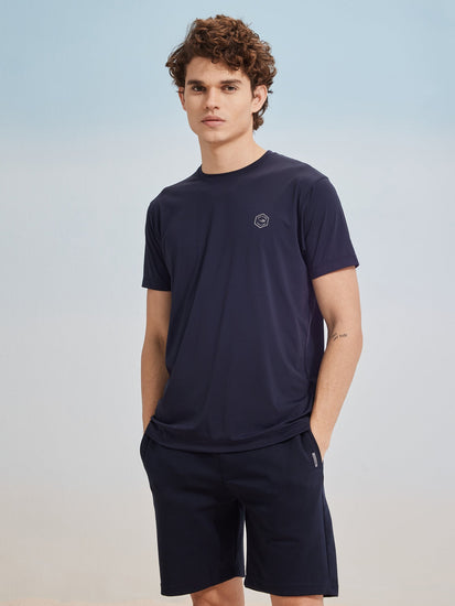 Navy Solid Stretch T-Shirt