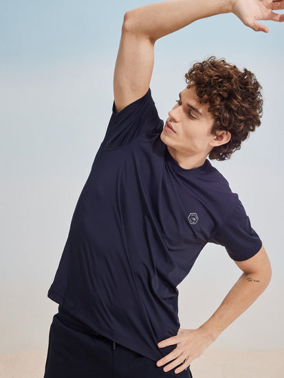 Navy Solid Stretch T-Shirt