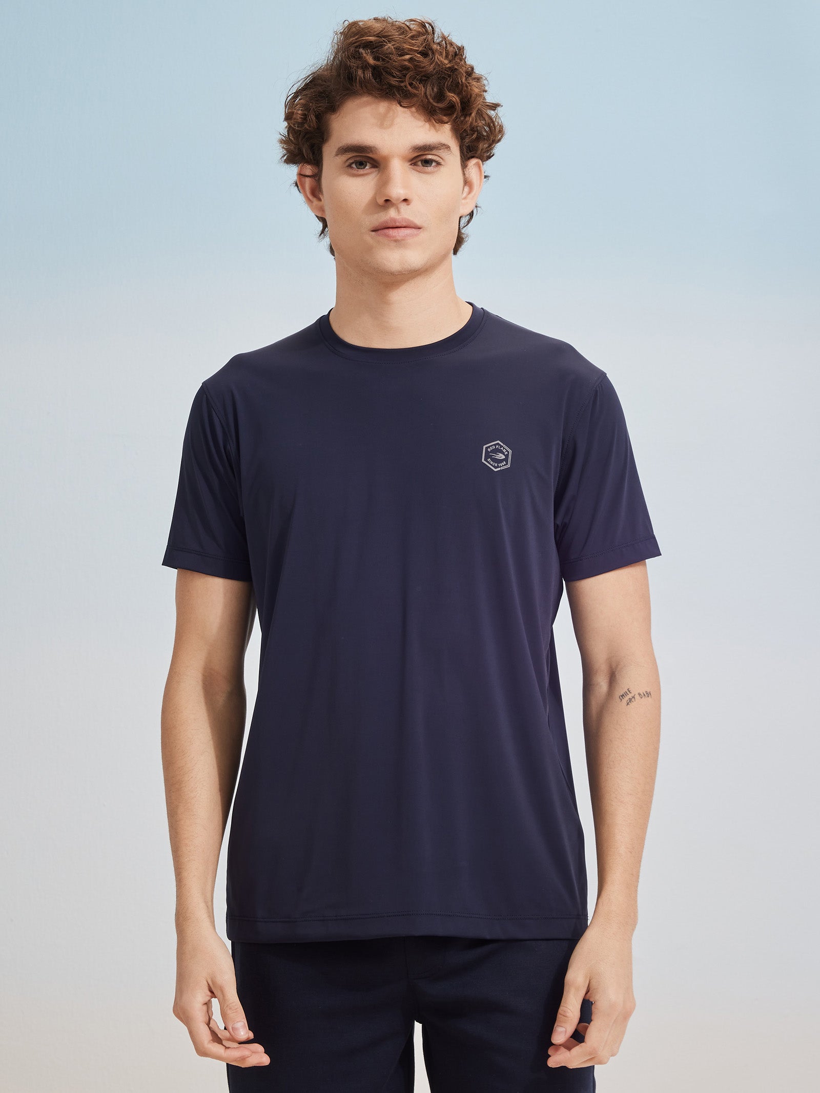 Navy Solid Stretch T-Shirt